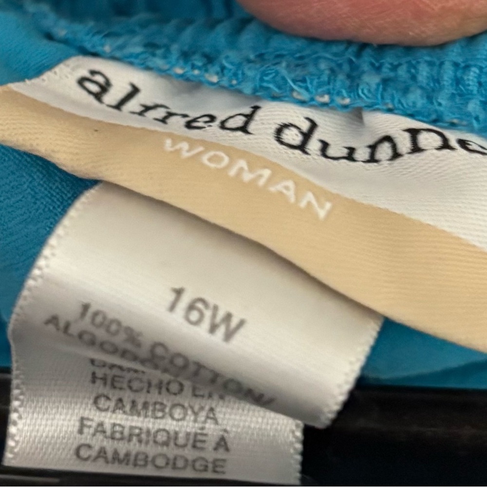 Alfred Dunner Teal Cotton Pants - Picture 4 of 9